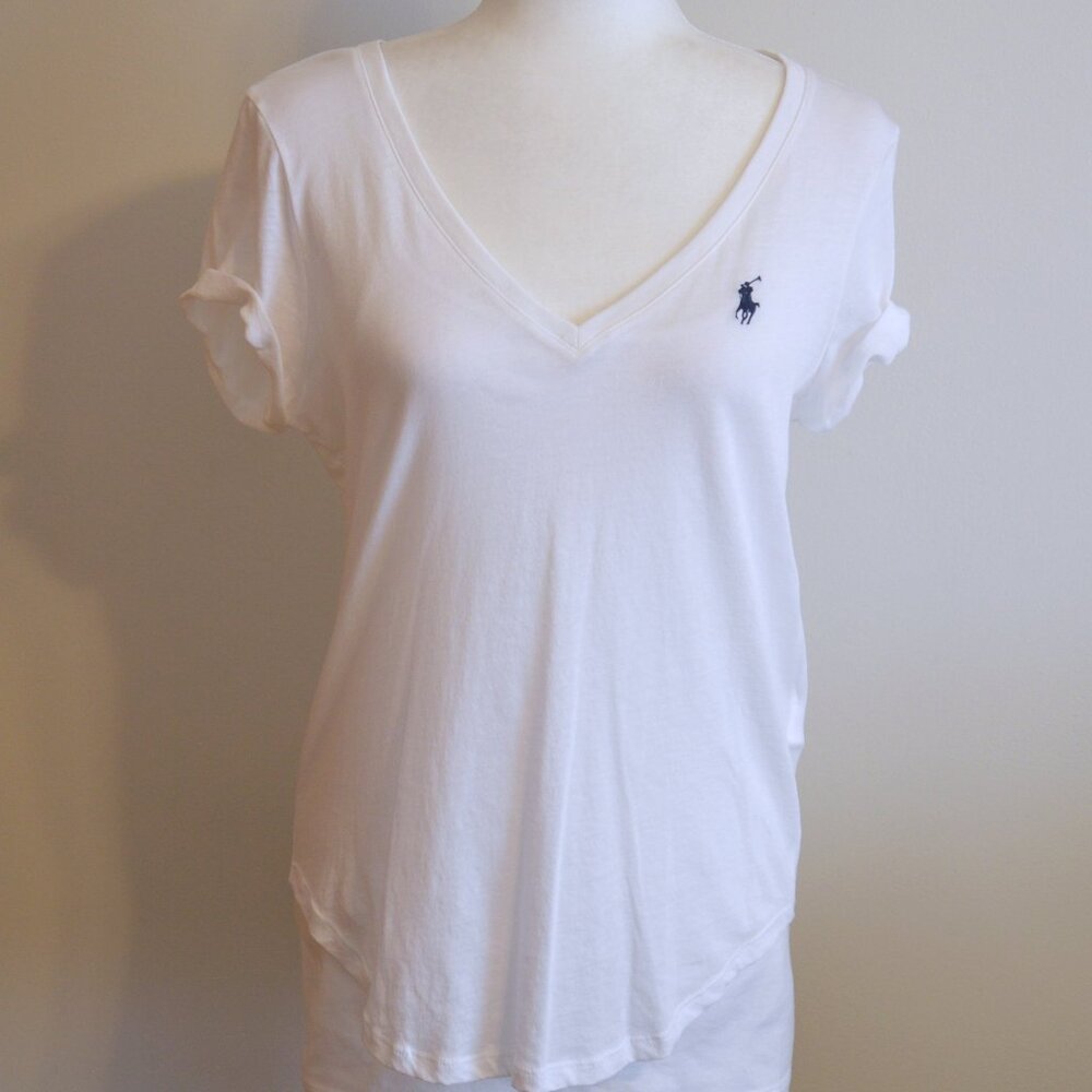 Polo Ralph Lauren Cotton V-Neck Shirt with rolled sleeves - Size M